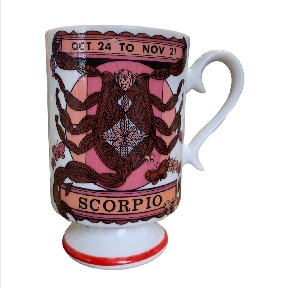Vintage Scorpio zodiac mug tea cup November birthday